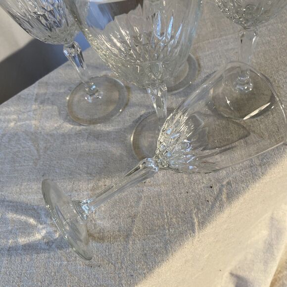 Set of 5 Wine Glasses Cristal D'Arques Durand Diamant 6-3/4" T 6 oz Capacity - Picture 3 of 5